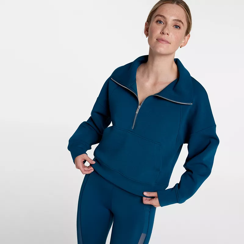 

Женский мягкий пуловер CALIA на молнии 1/4 с аквалангом, цвет Deep Marine