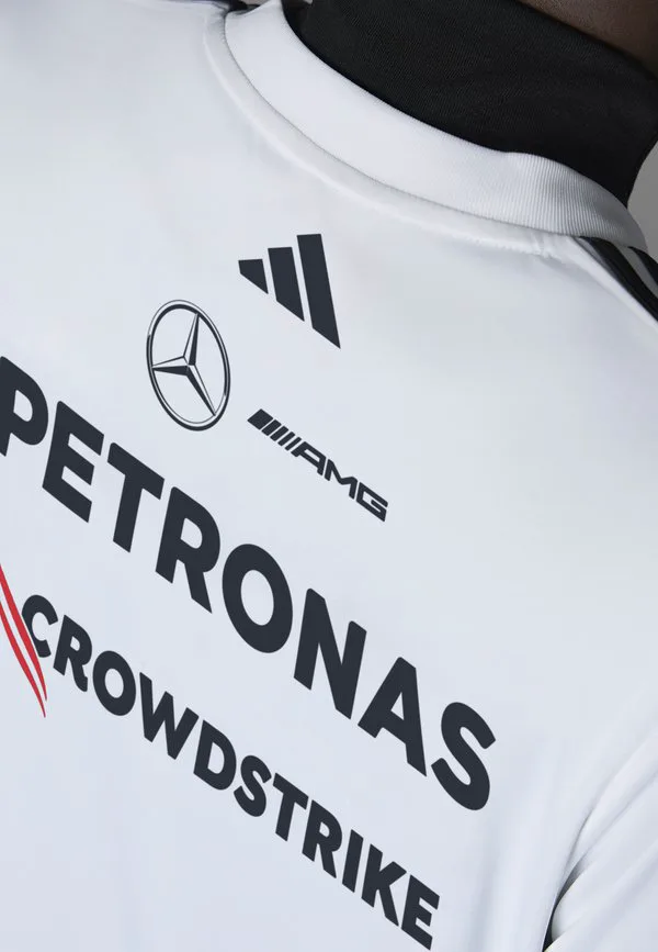 Футболка с принтом mercedes amg petronas formula one team, белая, для мужчин. Adidas Originals, White Black — фото 3