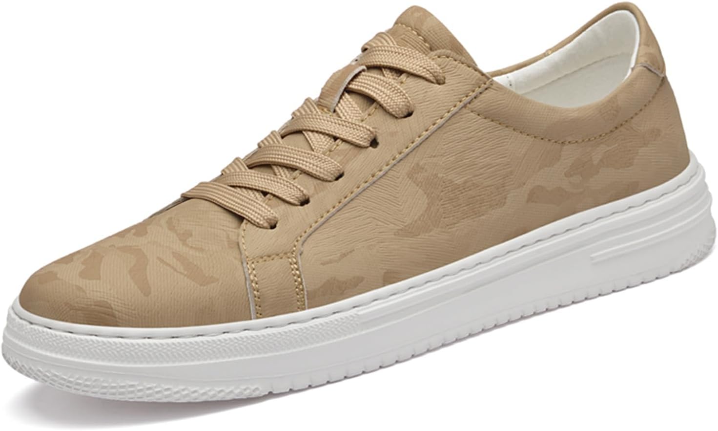 

Мужские повседневные туфли, модные кожаные кроссовки, дышащие и удобные для ходьбы Abborora, бежевый