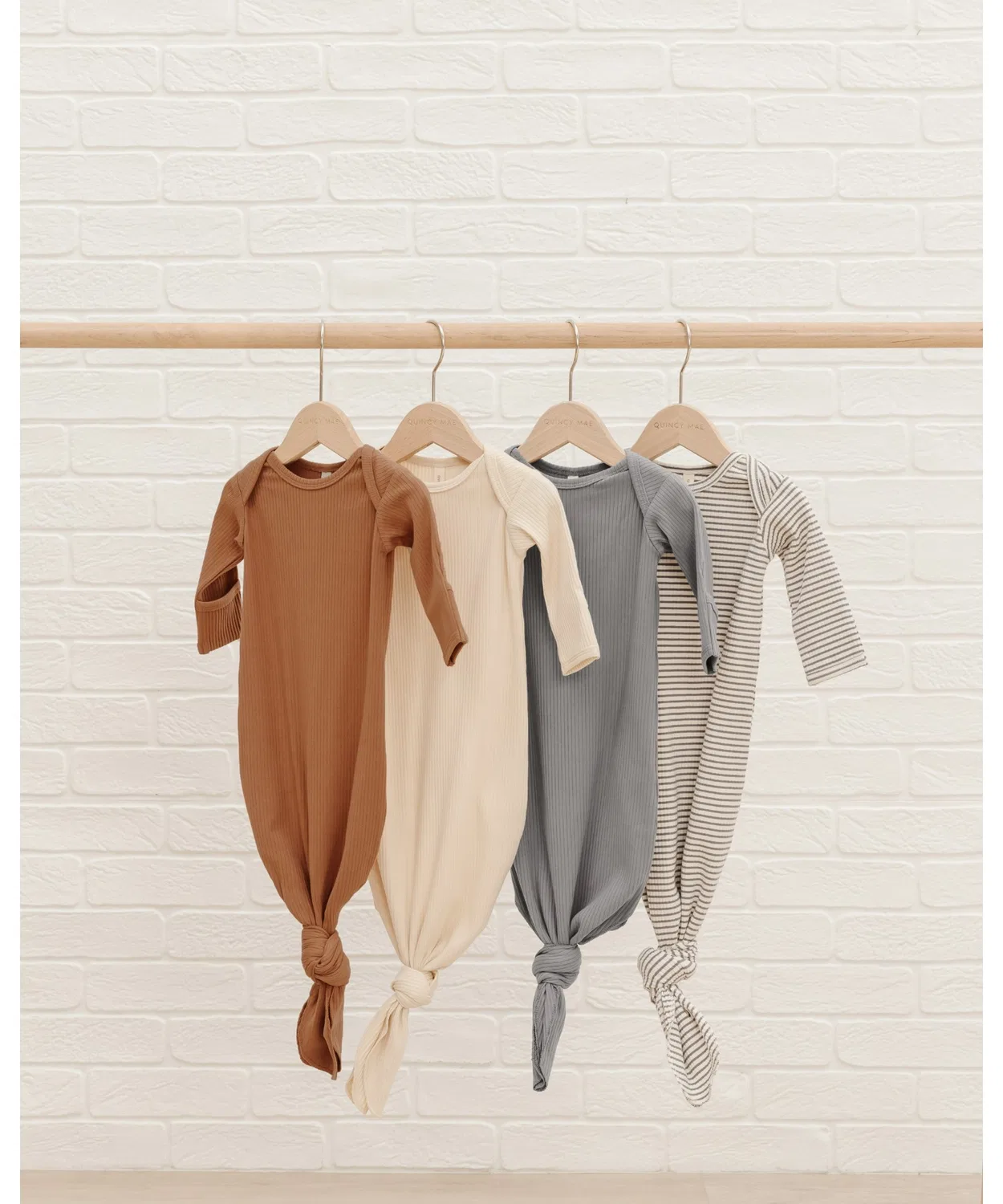 Детский боди-гаун KNOTTED BABY GOWN Quincy Mae тёмно-синий — фото 2