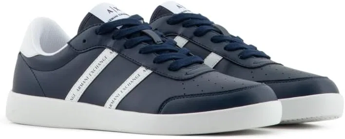 Мужские кроссовки Armani Exchange Berlin с двойной полосой и логотипом, Navy Op White — фото 2