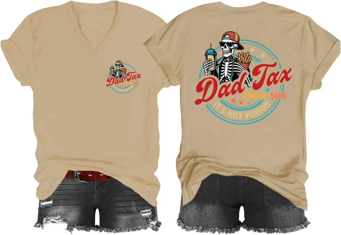 

Футболка Dad Tax с V-вырезом и классическим принтом