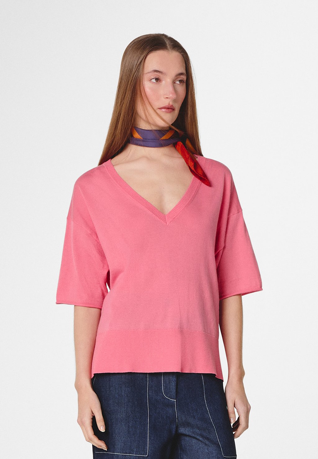 

Базовая футболка V-NECK Rodier, неоново-розовый