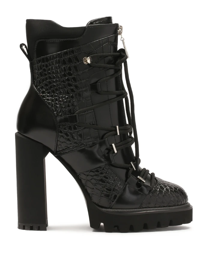 

Сапоги из тисненой кожи Kazar, черный