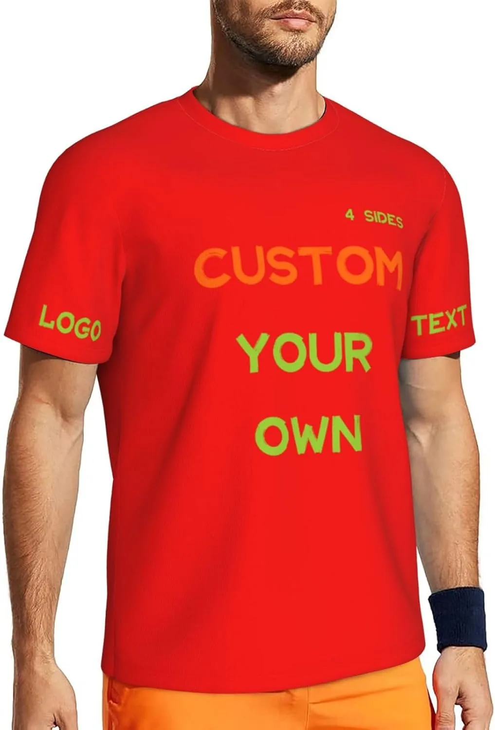 Футболка Custom с принтом на 4 сторонах для мужчин — фото 2
