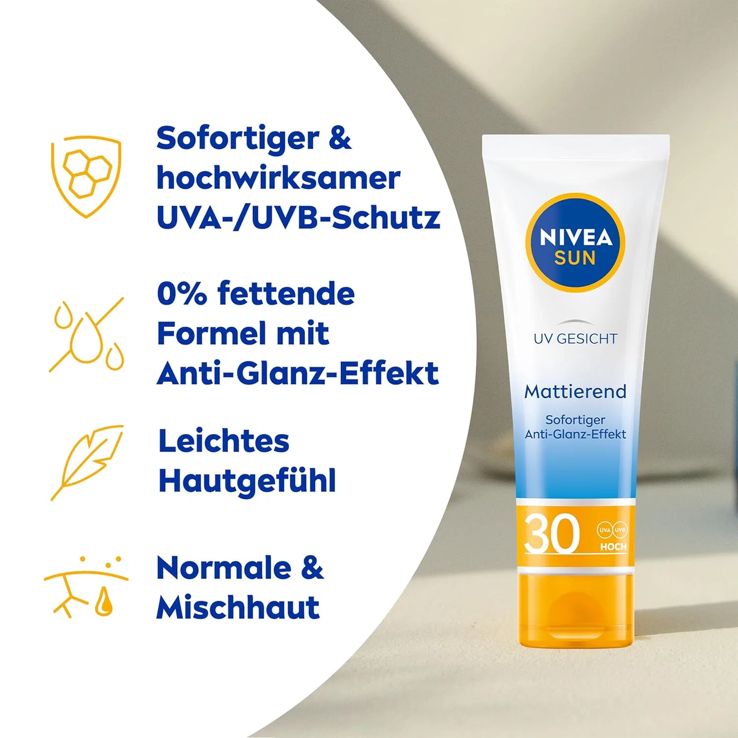 Матирующий солнцезащитный крем для лица Nivea Sun UV Face SPF 30 Nivea — фото 2