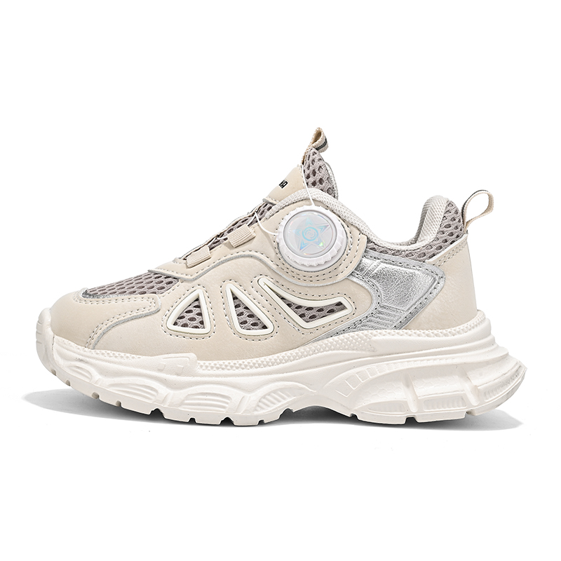 

Кроссовки для бега с низким верхом, противоскользящие, с амортизацией, устойчивые к истиранию, дышащие, детские Wooden houses, бежевый