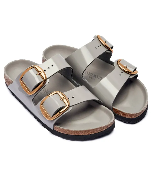 Тапочки из кожи Аризона Narrow fit Birkenstock, серый — фото 3