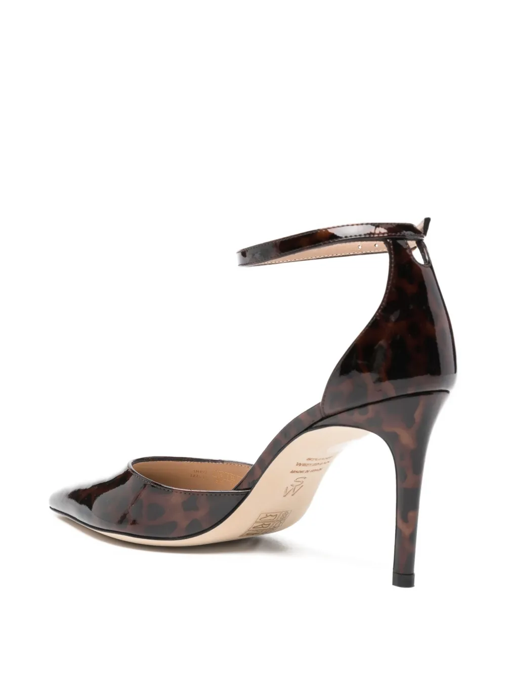 Туфли-лодочки с леопардовым принтом и ремешком на щиколотке 85 мм Stuart Weitzman, коричневый — фото 3