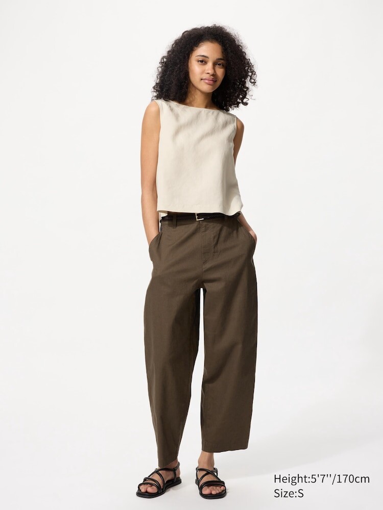 

Зауженные брюки из льна и хлопка Uniqlo, цвет 56