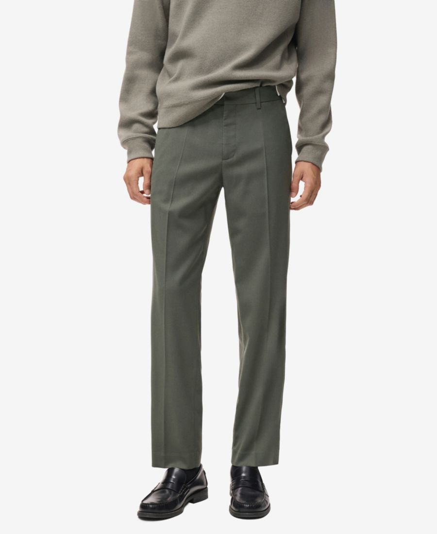 

Мужские брюки прямого кроя со складками MANGO, Dark Green