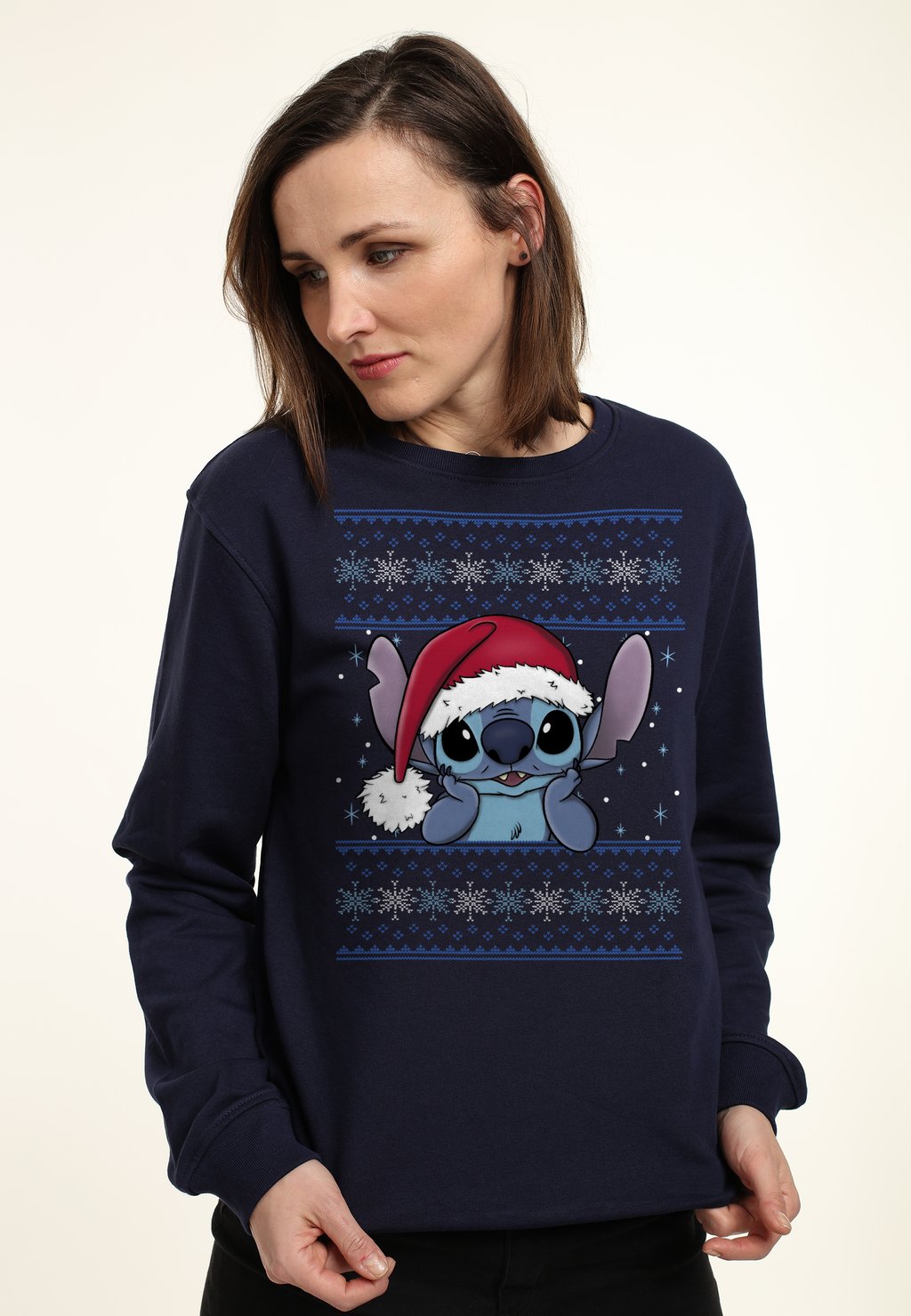 

Толстовка LILO STITCH HOLIDAY STITCH WEARING SANTA HAT Disney, темно-синий