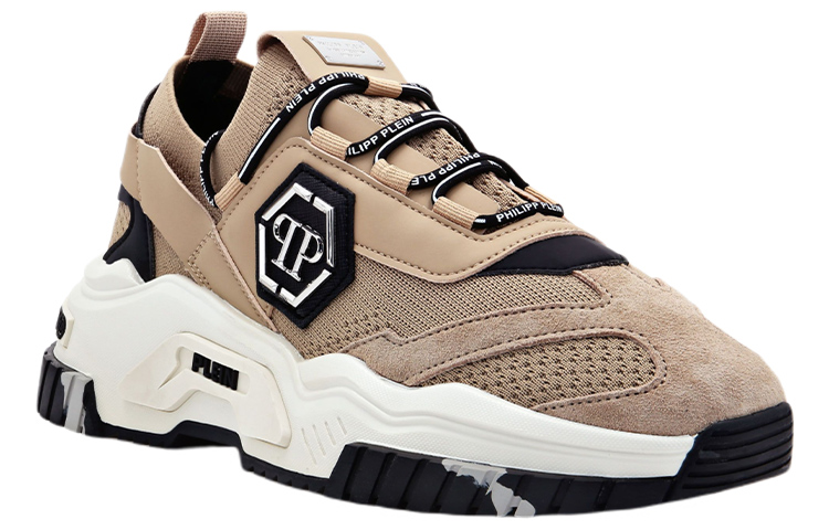 Philipp Plein Мужские низкие повседневные кроссовки Trainer Predator бежевого цвета — фото 3