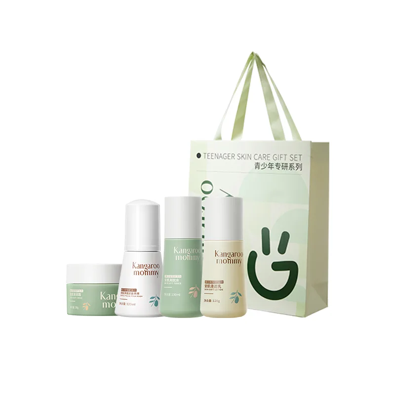 Набор для ухода за кожей подростков Kangaroo Mommy, Cleanser 150g+Toner 130ml+Lotion 120g+Acne-Fighting Shower Gel 500ml — фото 3