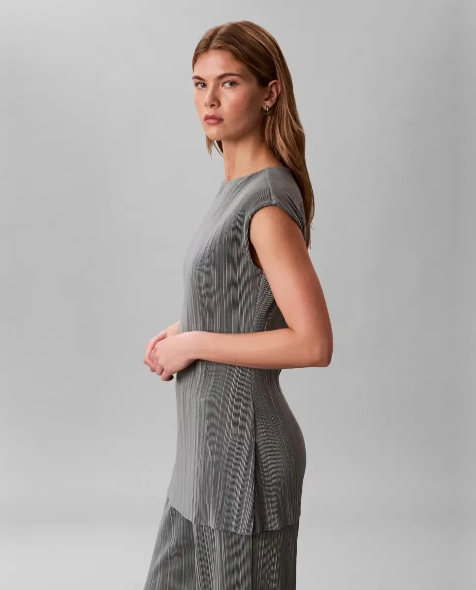Женский топ с плиссированной туникой Calvin Klein, серый