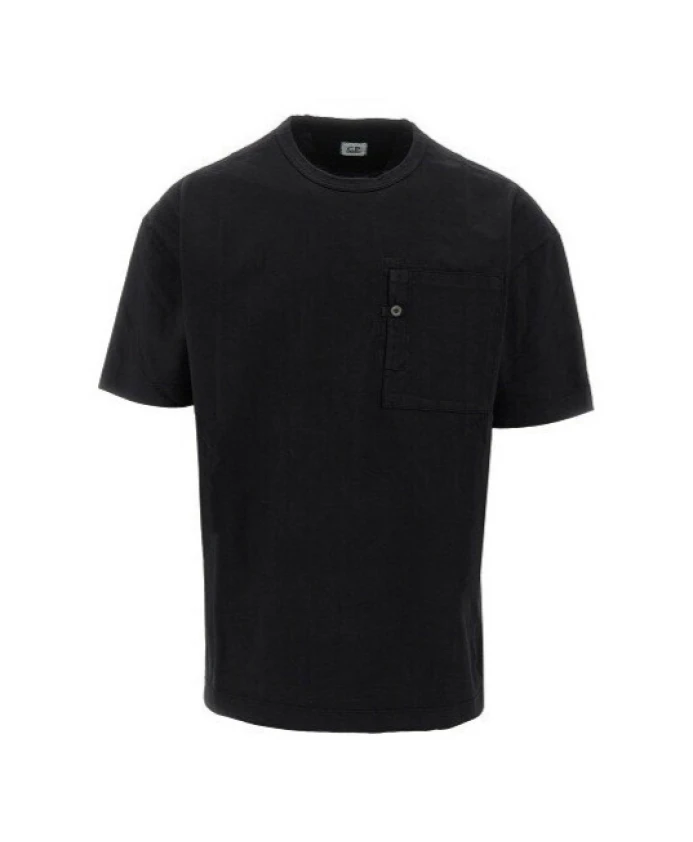 

Черная хлопковая футболка с круглым вырезом C.P. Company, черный