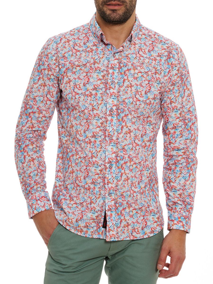 

Рубашка с длинным рукавом и принтом Камари Robert Graham, цвет Red Multi