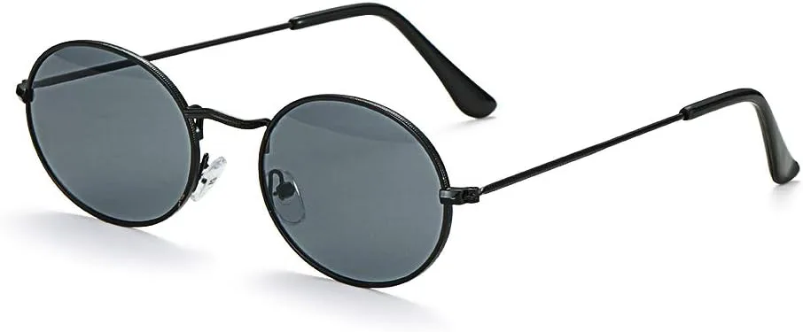 

Солнцезащитные очки Gerrit Oval в ретро-стиле с металлической оправой, градиентным зеркальным покрытием, винтажные очки для женщин и мужчин (черные), Style