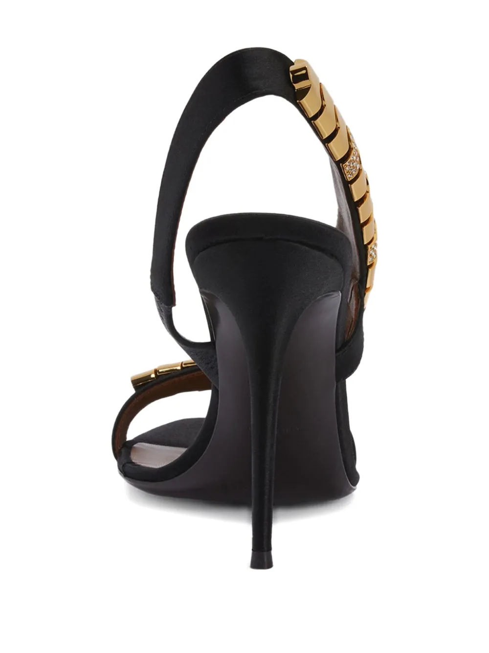 Атласные босоножки Dafne 105 с ремешком на пятке Giuseppe Zanotti, черный — фото 2