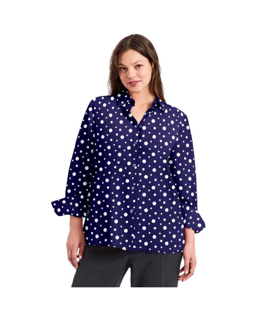 

Женская блузка на пуговицах спереди AVENUE, Navy confetti dot