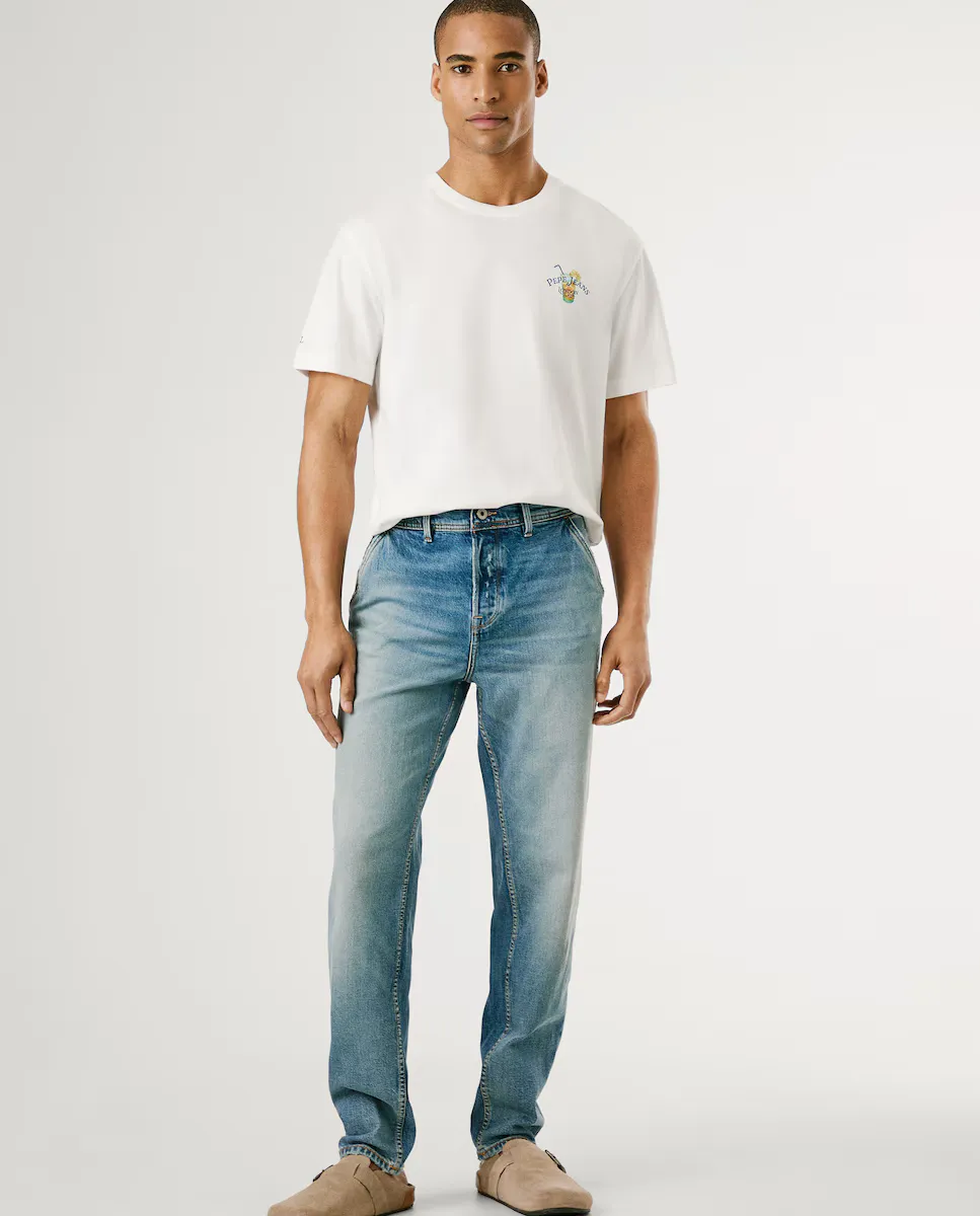 

Мужские джинсы Vaquero Camden с зауженным силуэтом и низкой посадкой Pepe Jeans, светло-голубой
