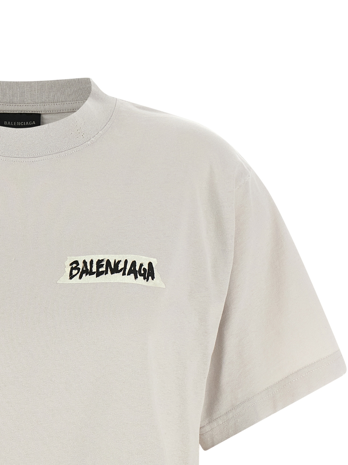 Футболка «Малярная лента» BALENCIAGA, серый — фото 3