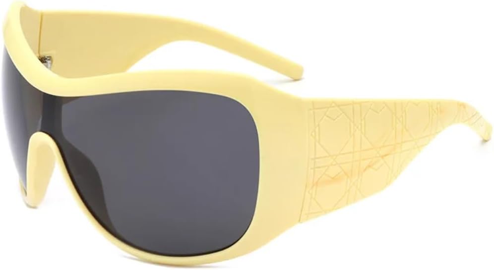 

Роскошные солнцезащитные очки большого размера для женщин и мужчин, винтажные, популярные, в стиле хип-хоп, для вождения, защита от УФ-излучения UV400 UUPTTPL, Yellow Grya