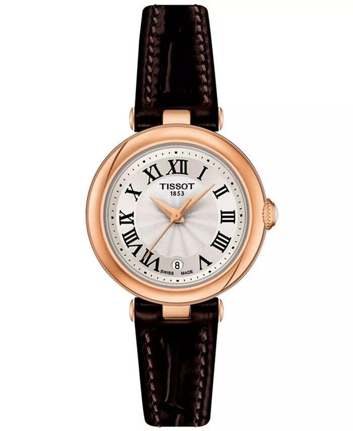 

Женские швейцарские часы Bellissima с коричневым кожаным ремешком, 26 мм Tissot