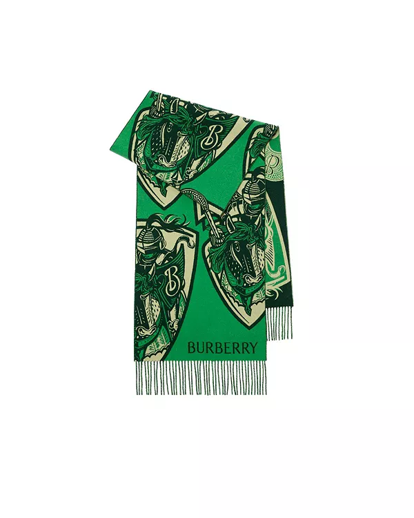 

Шарф из шерсти и кашемира "Атакующий рыцарь" Burberry, зеленый