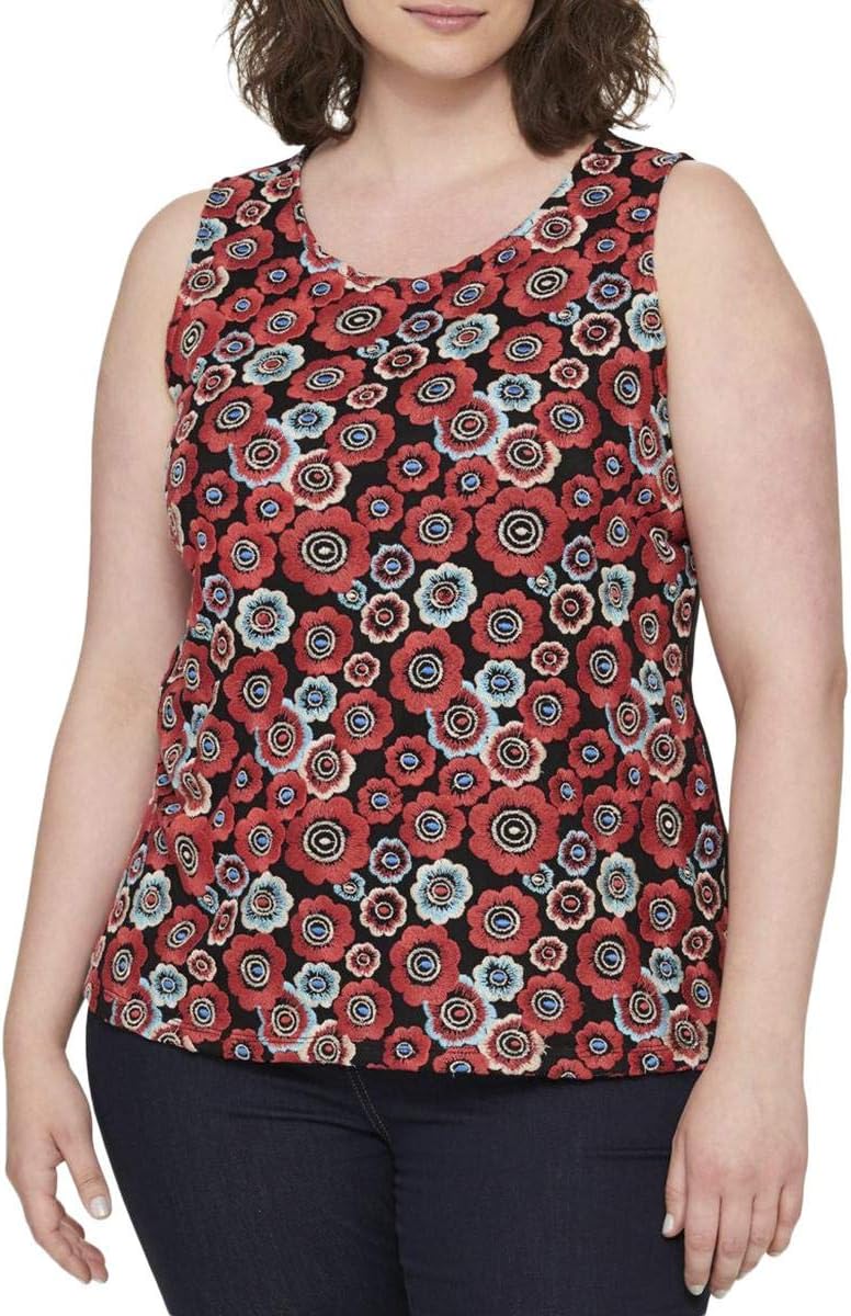 

Женский спортивный топ без рукавов с цветочным принтом от Tommy Hilfiger, Black Multi