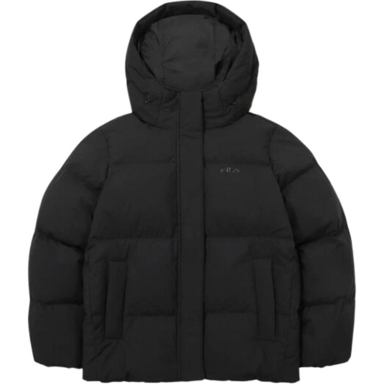 

Fila Пуховая куртка женская, черные, с капюшоном, средней плотности, другие
