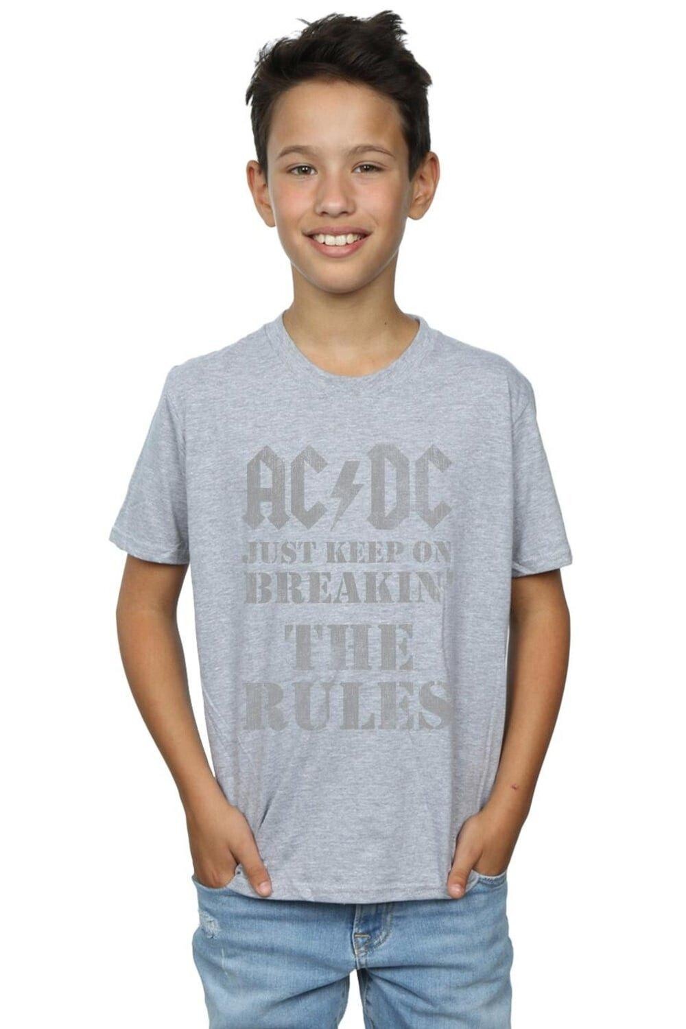 

Футболка «Просто продолжай нарушать правила» AC/DC, серый