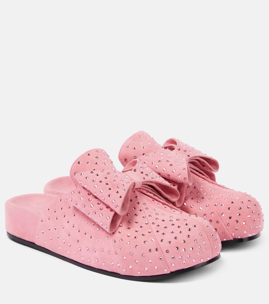 Le Cadeau декорированные замшевые клоги Mach & Mach, Dark Pink