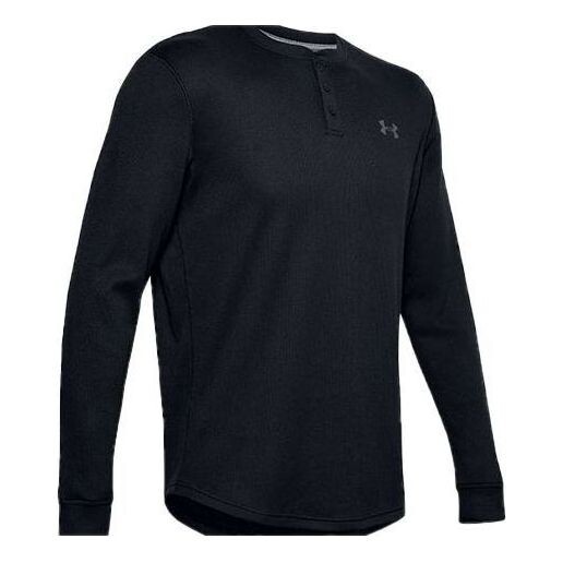 

Футболка waffle henley thermal shirt 'black' Under Armour, черный