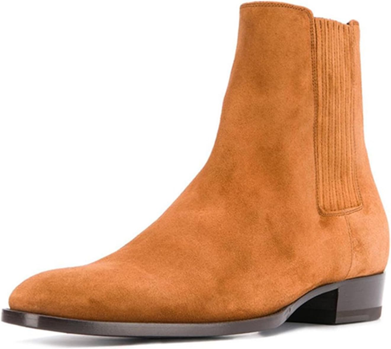 

Мужские замшевые деловые ботинки Chelsea Santimon - ботинки на щиколотку с эластичной вставкой, без шнурков, для бизнес-кэжуал, выпускного, свадьбы, банкетов с смокингом, концертов и выходных, оранжевый