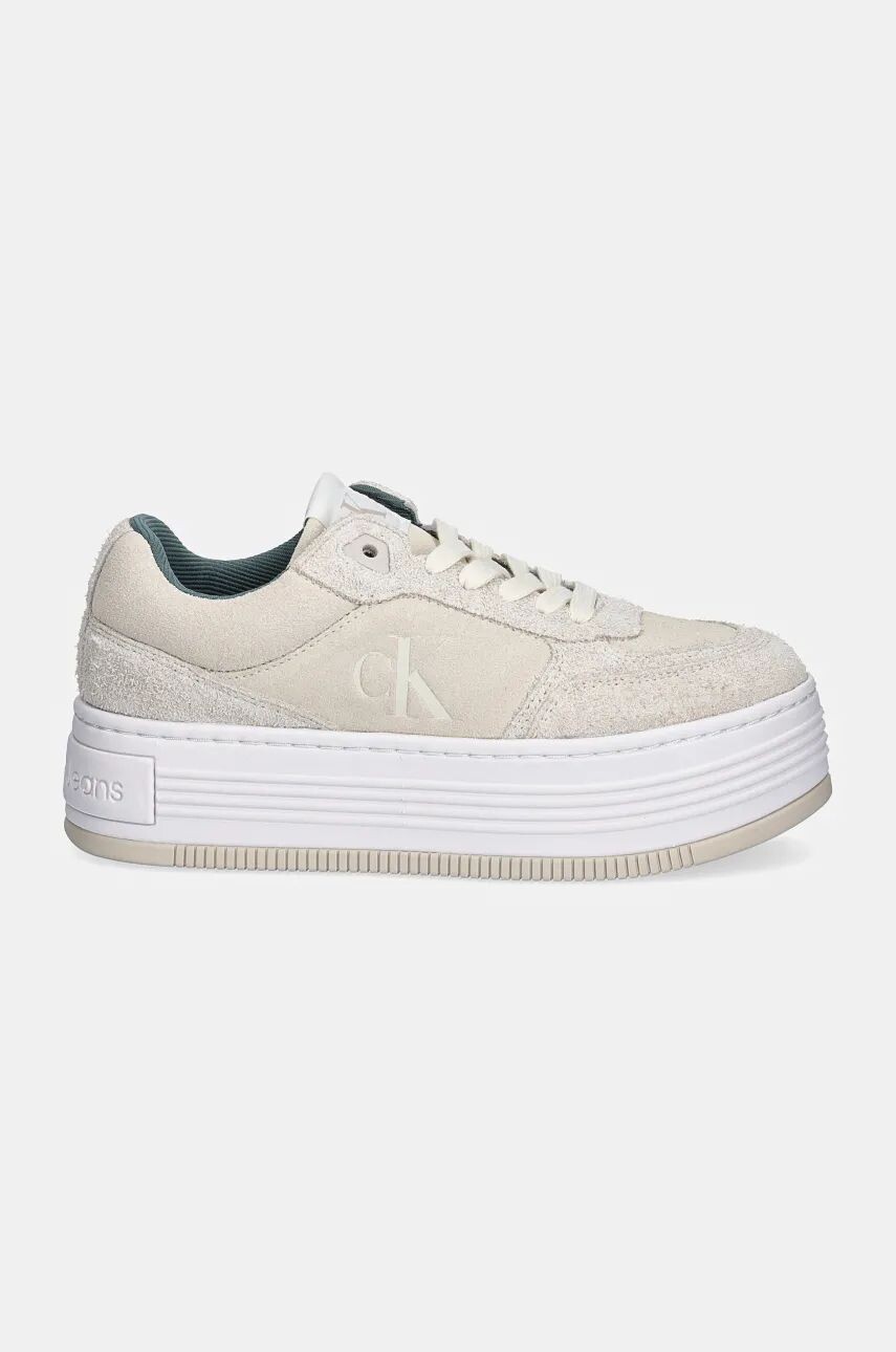 Замшевые кроссовки Calvin Klein Jeans BOLD PLATF LACEUP LOW MG SUEDE, бежевый — фото 3