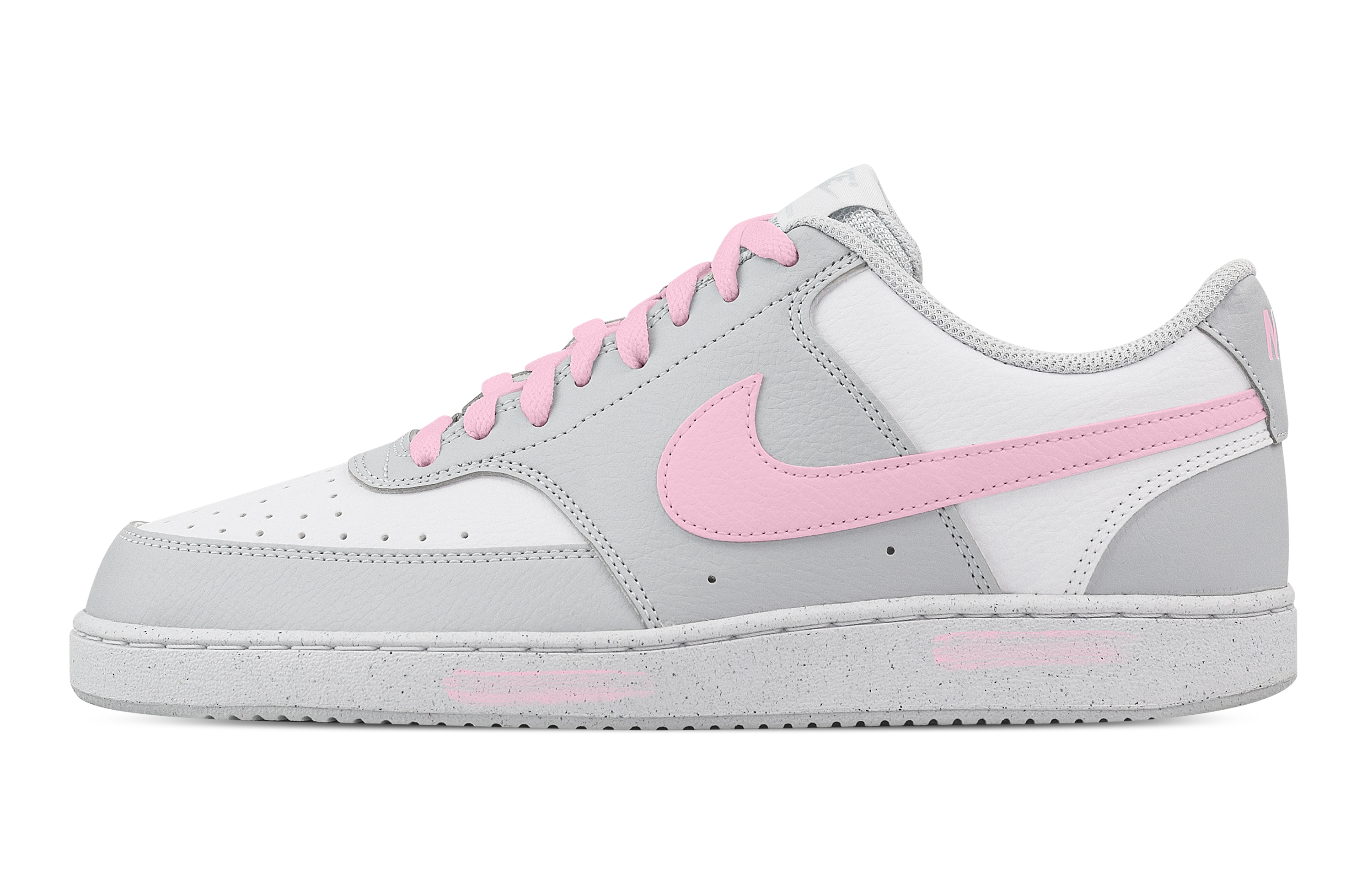 

Nike Кроссовки Court Vision Sweet Cherry Love Song, износостойкие, низкие, для скейтбординга, мужские, белые, серые, розовые