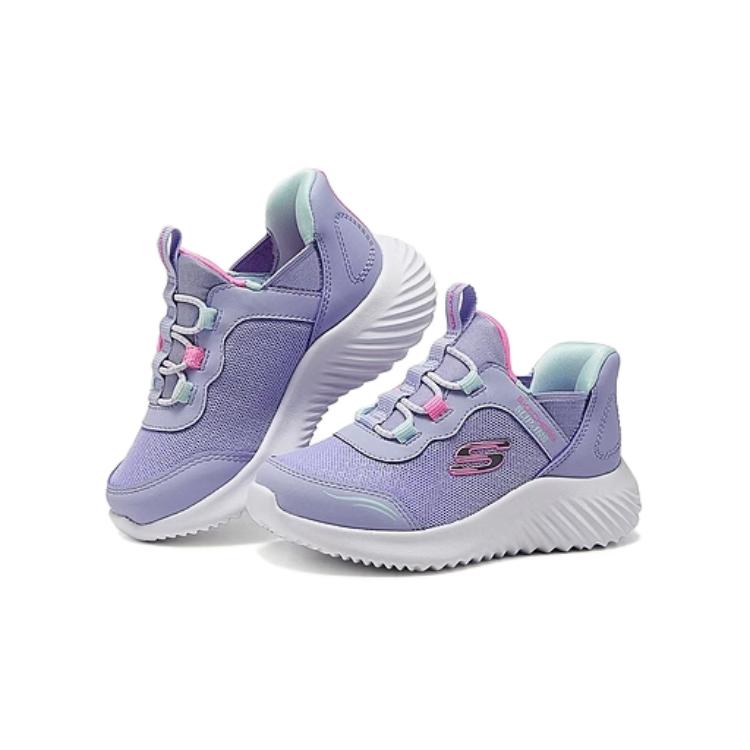 Skechers Kids Низкие противоскользящие износостойкие кроссовки для малышей SKECHERS GIRLS, фиолетовые, для младенцев и малышей — фото 3