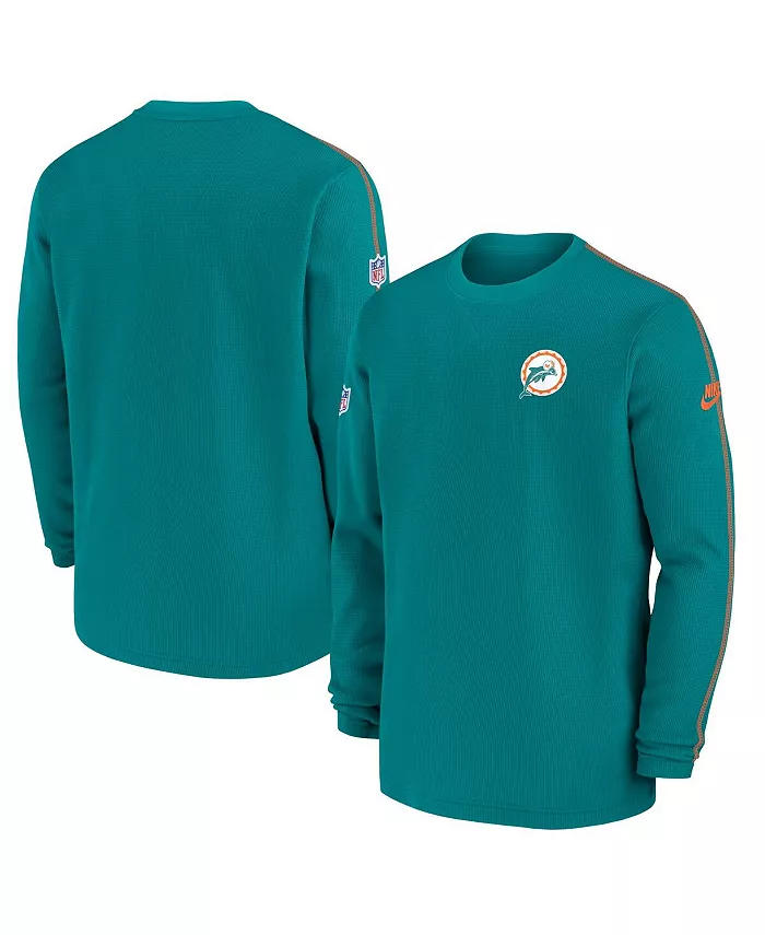 

Мужская футболка с длинным рукавом Aqua Miami Dolphins Alternate Logo Coach Nike
