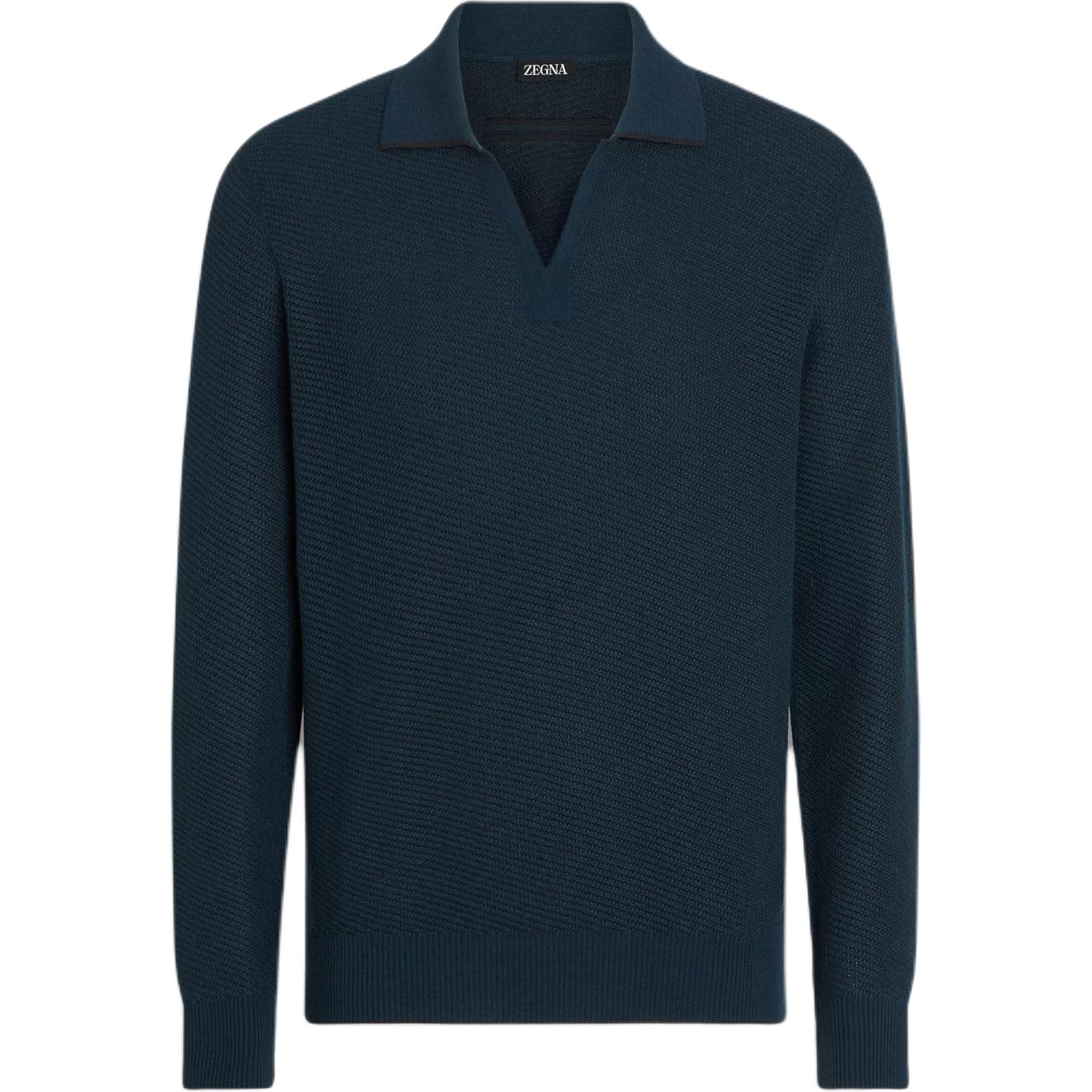 

Длинная вязаная поло Zegna Ermenegildo Zegna, зеленый