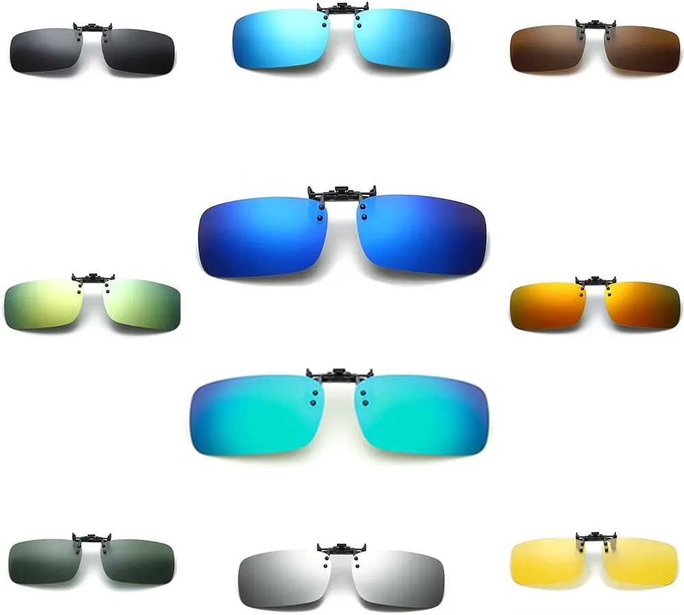 

Поляризованные солнцезащитные очки SagaSave с клипсами, без оправы, откидные, с антибликовым покрытием, для вождения, с защитой от УФ-излучения, Yellow Green