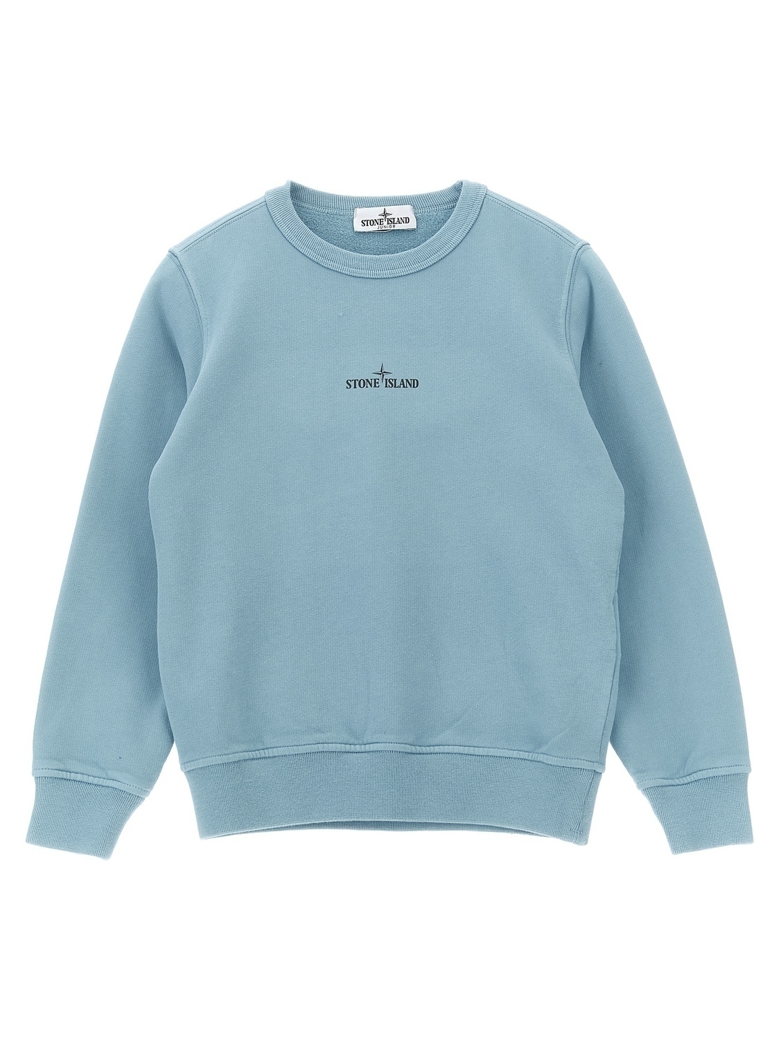 

Свитшот с принтом спереди и сзади Stone Island Junior, светло-голубой