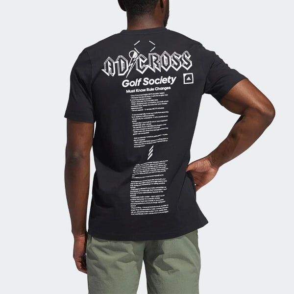 Футболка adcrs grph t alphabet printing round neck sports short sleeve black Adidas, черный — фото 3