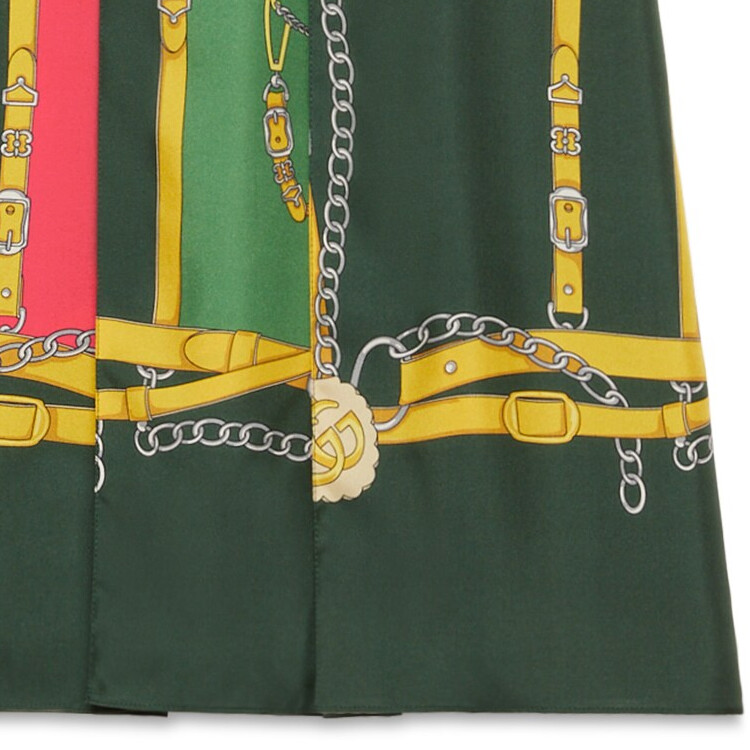 Юбка женская Gucci повседневная длинная, элегантный крой, зеленый — фото 3