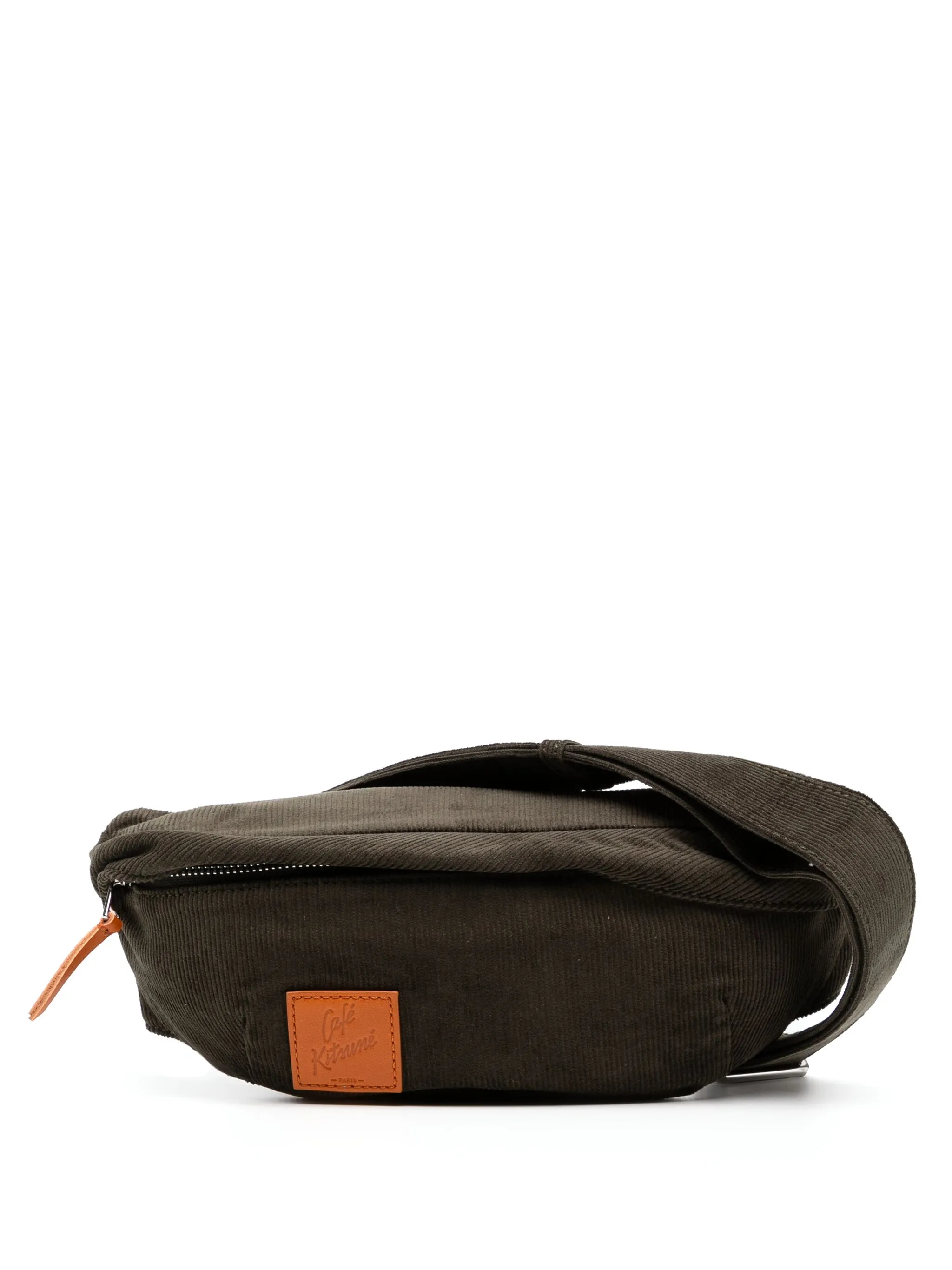 

Вельветовая поясная сумка с нашивкой-логотипом Café Kitsuné, зеленый