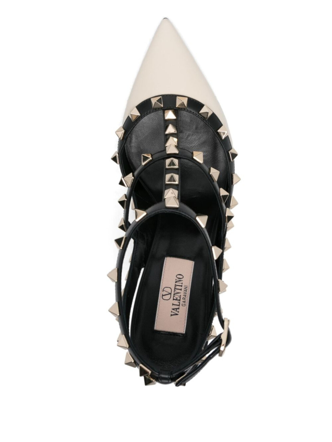 Valentino Garavani туфли с декором Rockstud 100, нейтральный цвет — фото 4