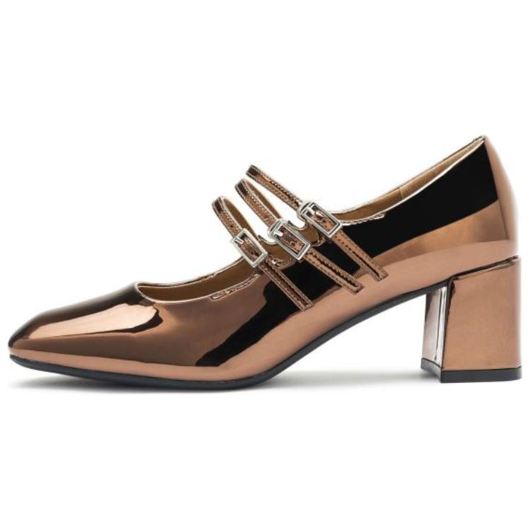 Туфли Мэри Джейн на массивном каблуке женские TOOMANYSHOES, красные — фото 4