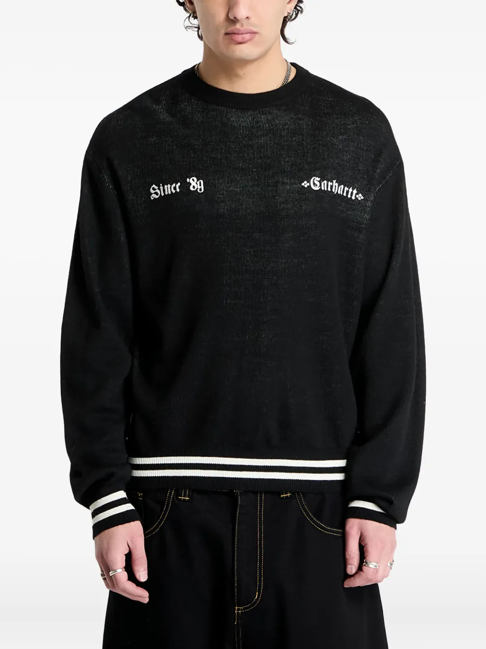 

Вязаный свитер с вышитым логотипом CARHARTT WIP, черный