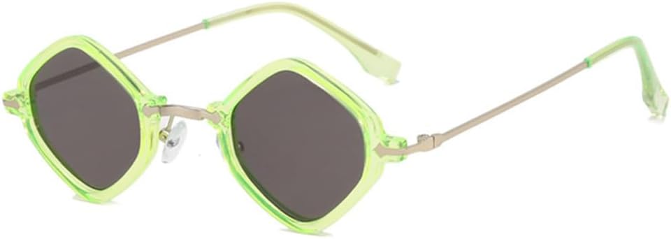 

Ретро-солнцезащитные очки неправильной формы для мужчин в стиле панк с прозрачными линзами цвета океана, солнцезащитные очки UV400 для женщин в стиле хип-хоп LANGSER, Green Grey