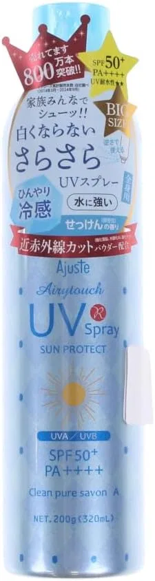 Солнцезащитный спрей Adjuster Sunscreen, SPF 50, PA++++, 200 г, мыльный аромат